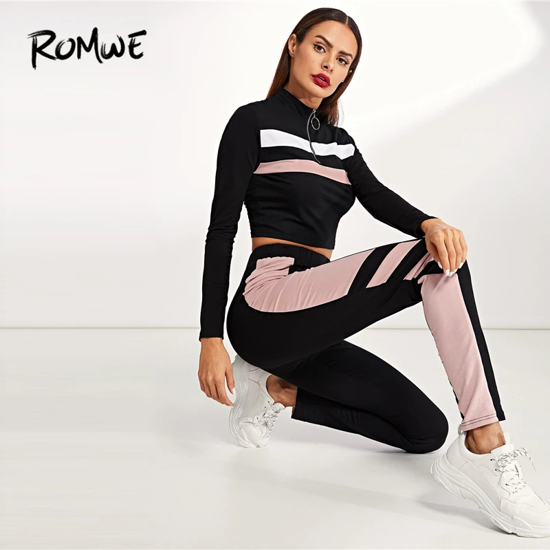 ROMWE Zip Front Striped Sweatshirt Pants Set 2019 Casual Spring Autumn Stand Collar 2 Piece Set Women Long Sleeve 2 piece
ROMWE Zip Front Striped Sweatshirt Pants Set 2019 Casual Spring Autumn Stand Collar 2 Piece Set Women Long Sleeve 2 piece