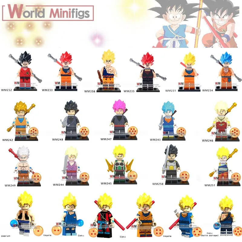 20PCS/lot Building Blocks Dragon Ball Z Latest Goku With Red Yellow Blue Hair Dragon Ball Master Son Vegeta Christmas Gift Toys
20PCS/lot Building Blocks Dragon Ball Z Latest Goku With Red Yellow Blue Hair Dragon Ball Master Son Vegeta Christmas Gift Toys