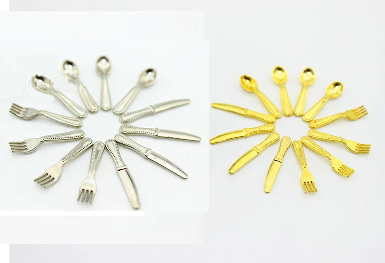 1:6 Scale 12 pcs/set Mini Cutlery Knife Fork Spoon Dollhouse Miniature Toy Doll Food Kitchen living room decoration Crafts
1:6 Scale 12 pcs/set Mini Cutlery Knife Fork Spoon Dollhouse Miniature Toy Doll Food Kitchen living room decoration Crafts