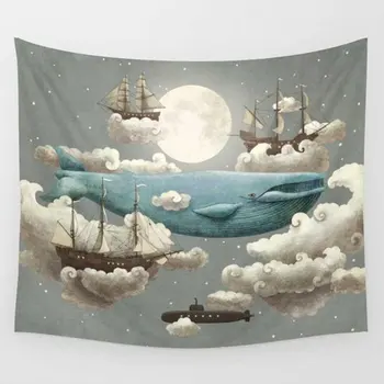 Dreamland Blue Whale in The Sky Around Cloud and Ship Print Wall Hanging Tapestry For Kid's Bedroom Dorm Decor 51"H x 60"W
Dreamland Blue Whale in The Sky Around Cloud and Ship Print Wall Hanging Tapestry For Kid's Bedroom Dorm Decor 51"H x 60"W