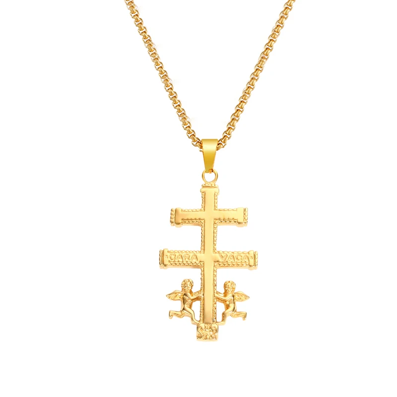 Gold Eastern Orthodox Cross Pendant Necklace Double Angel Russian Orthodox Cross Crucifix Jewelry In Stainless Steel For Men
Gold Eastern Orthodox Cross Pendant Necklace Double Angel Russian Orthodox Cross Crucifix Jewelry In Stainless Steel For Men