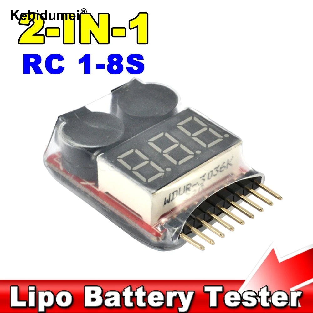 1 pc RC 1 to 8S Lipo Li-ion for Battery Tester lithium Battery LED Indicator Low Voltage Measure Meter Alarm Buzzer
1 pc RC 1 to 8S Lipo Li-ion for Battery Tester lithium Battery LED Indicator Low Voltage Measure Meter Alarm Buzzer