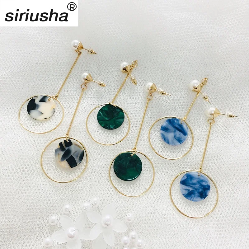New European and American popular earrings Simple temperament acetate pattern plate fashion wild long ear jewelry wholesale Y922 
New European and American popular earrings Simple temperament acetate pattern plate fashion wild long ear jewelry wholesale Y922