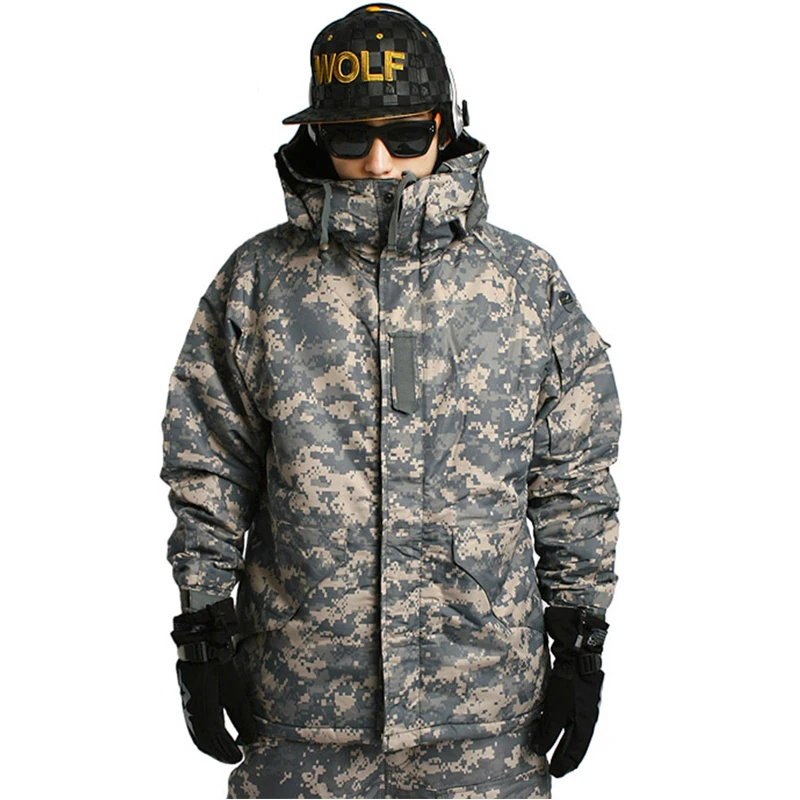Новая серия премиум класса зимние теплые водонепроницаемые камуфляжные куртки