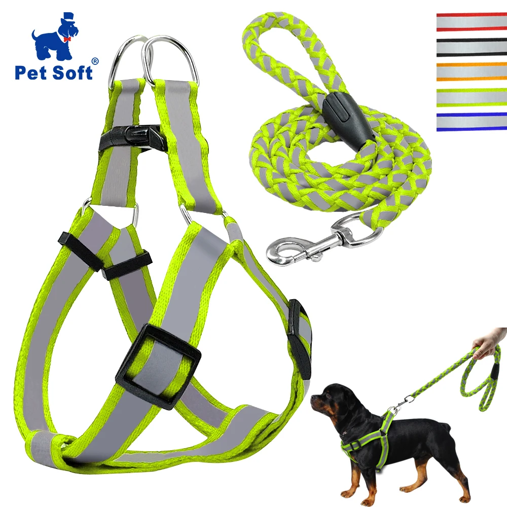 Pet Soft Safe Reflective Dog Harness and Leash Fully Adjustable No-Choke Dog Walking Harness with Free Rope Leash
Pet Soft Safe Reflective Dog Harness and Leash Fully Adjustable No-Choke Dog Walking Harness with Free Rope Leash