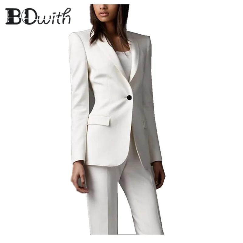 High Quality White Women Pantsuits Work Pant Suits OL 2 Piece Sets Women Blazer Jacket & Pencil Pant Suit For Women Set
High Quality White Women Pantsuits Work Pant Suits OL 2 Piece Sets Women Blazer Jacket & Pencil Pant Suit For Women Set