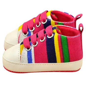 New Baby Boy Girl Soft Sole Shoes Cotton Carvan Sneakers Laces Crib Shoes 0-18M Rainbow Color
New Baby Boy Girl Soft Sole Shoes Cotton Carvan Sneakers Laces Crib Shoes 0-18M Rainbow Color