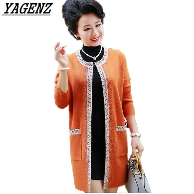YAGENZ Middle-aged Women Cardigan Sweater 2019 Fashion New Spring Autumn Loose Long sleeve Large size Female Cardigan Coat 4XL
YAGENZ Middle-aged Women Cardigan Sweater 2019 Fashion New Spring Autumn Loose Long sleeve Large size Female Cardigan Coat 4XL