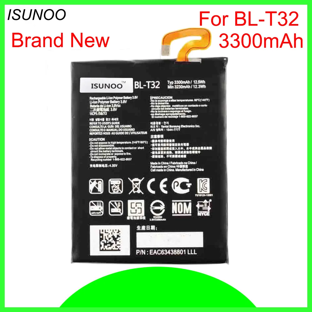 ISUNOO 5pcs/lot 3300mAh BL-T32 Battery For LG G6 G600L G600S H870 H871 H872 H873 LS993 US997 VS988 Batteries
ISUNOO 5pcs/lot 3300mAh BL-T32 Battery For LG G6 G600L G600S H870 H871 H872 H873 LS993 US997 VS988 Batteries