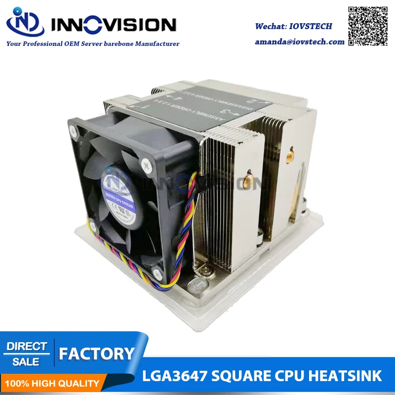 LGA3647 square 2u four heat pipe heatsink with fan for 2u 3u 4u workstation server thermal CPU cooler
LGA3647 square 2u four heat pipe heatsink with fan for 2u 3u 4u workstation server thermal CPU cooler
