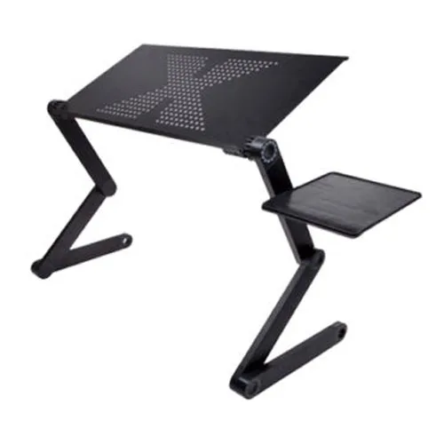 Image PHFU Portable Foldable Adjustable Laptop Desk Computer Table Stand Tray For Sofa Bed Black