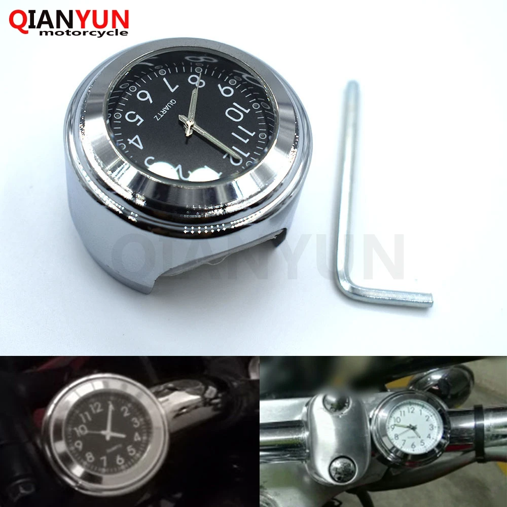 Waterproof 7/8" 1" Quartz Clock Black Dial Clock Watch Meter Handlebar Mount For Harley Honda Kawasaki Yamaha ybr 125
Waterproof 7/8" 1" Quartz Clock Black Dial Clock Watch Meter Handlebar Mount For Harley Honda Kawasaki Yamaha ybr 125