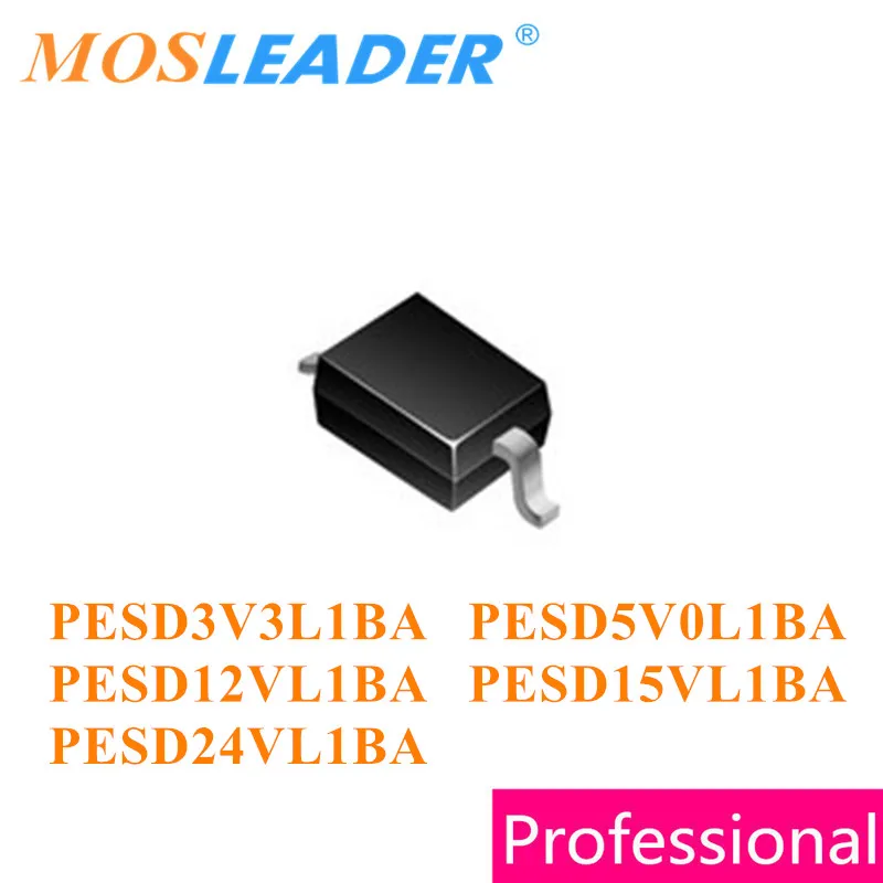 Mosleader SOD323 3000 шт. PESD3V3L1BA PESD5V0L1BA PESD12VL1BA PESD15VL1BA PESD24VL1BA 0805 высокое качество ESD сделано в