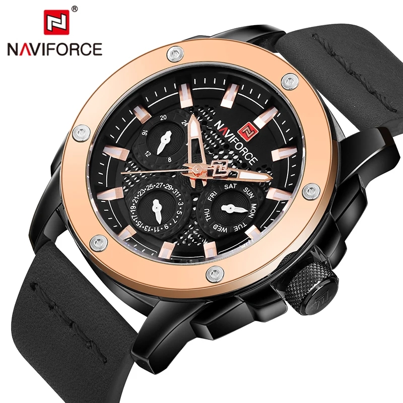 Watches Men NAVIFORCE brand Quartz Watch Leather Fashion Casual reloj hombre Army Military Sport wristwatch relogio masculino
Watches Men NAVIFORCE brand Quartz Watch Leather Fashion Casual reloj hombre Army Military Sport wristwatch relogio masculino