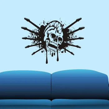 Guitar Skull Sticker Punk Death Decal Devil Name Car Art Home Decoration Wall Decals Decor Mural Rock Decal
Guitar Skull Sticker Punk Death Decal Devil Name Car Art Home Decoration Wall Decals Decor Mural Rock Decal