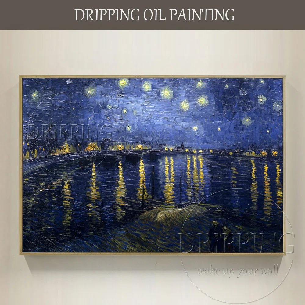 Excellent Artist Reproduce Van Gogh 1888's Starry Night Oil Painting for Wall Decor Hand-painted Night Landscape Oil Painting
Excellent Artist Reproduce Van Gogh 1888's Starry Night Oil Painting for Wall Decor Hand-painted Night Landscape Oil Painting