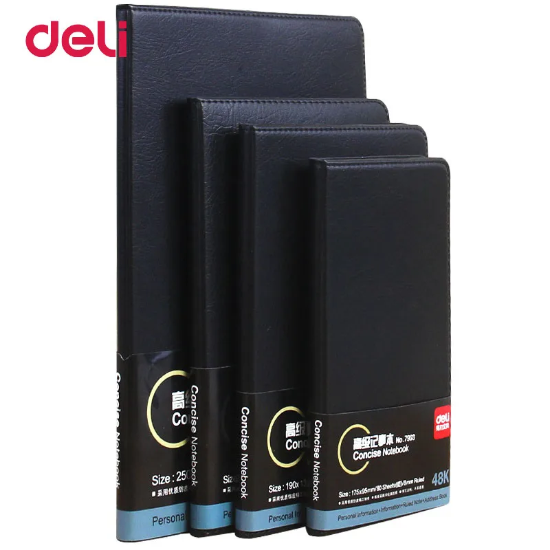 Deli Business Leather Notebook18K 25K 32K 48K Office Black Notebook for School Supply Planner Organizer Agenda Notebook Gift 
Deli Business Leather Notebook18K 25K 32K 48K Office Black Notebook for School Supply Planner Organizer Agenda Notebook Gift