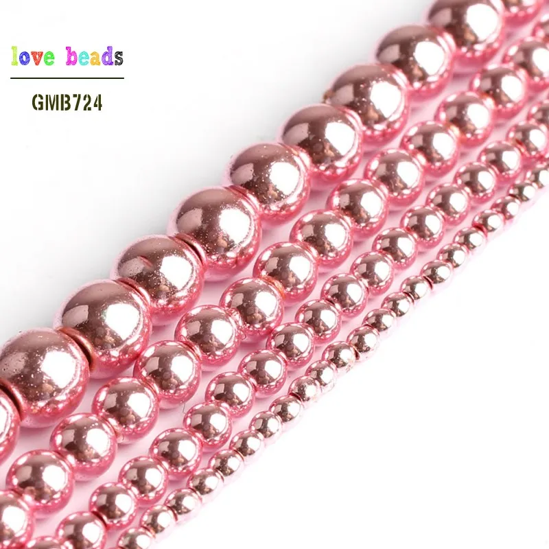Natural Rose Gold Pink Placted Hematite Stone Round Beads for Jewelry Making DIY Bracelet 15inches Strand 2/3/4/6/8/10mm
Natural Rose Gold Pink Placted Hematite Stone Round Beads for Jewelry Making DIY Bracelet 15inches Strand 2/3/4/6/8/10mm