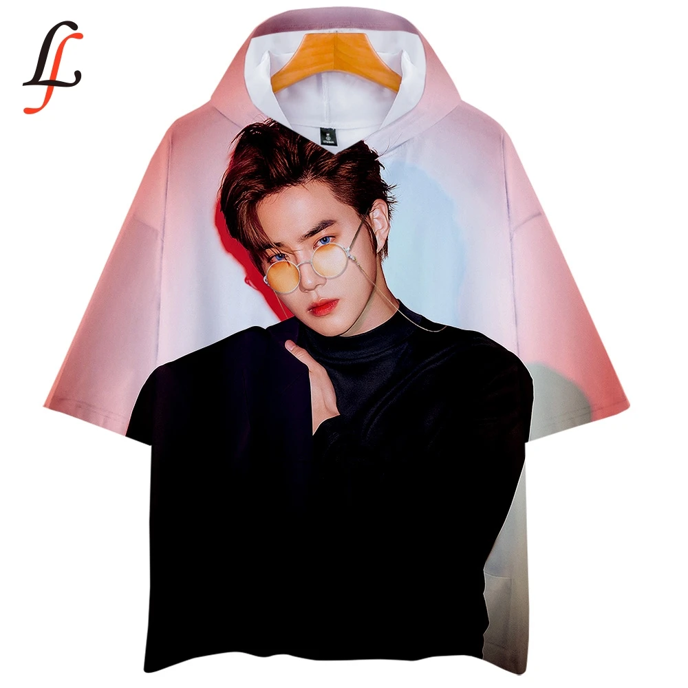Повседневные толстовки EXO Love Shot в стиле Харадзюку С 3D принтом K Pop футболка с