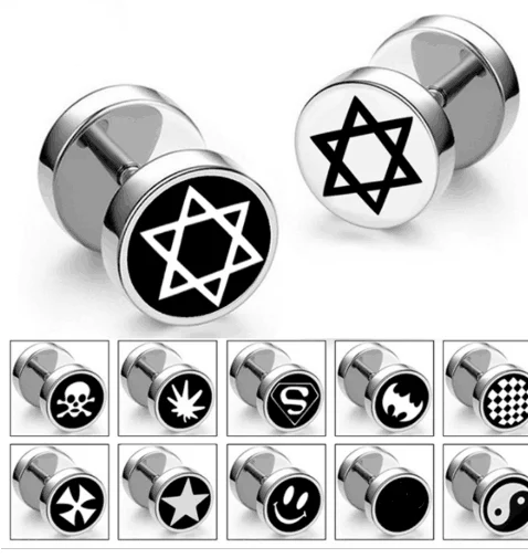 Stainless Steel earrings Men Dumbbell gothic Earrings silver White Sided Stud Earrings Jewelry Best Earring for Friend wholesale
Stainless Steel earrings Men Dumbbell gothic Earrings silver White Sided Stud Earrings Jewelry Best Earring for Friend wholesale
