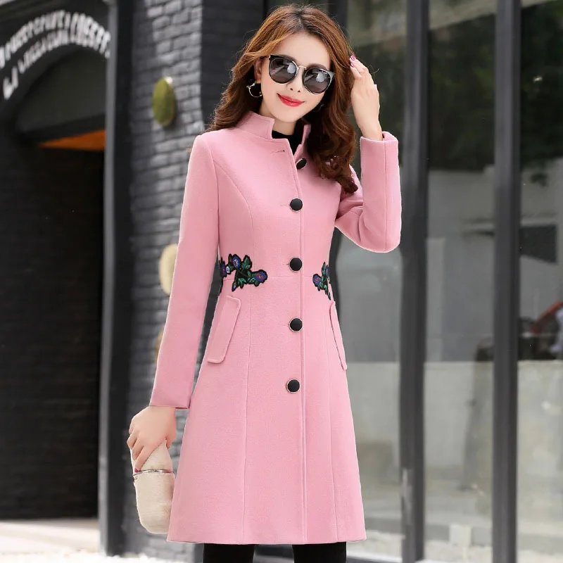 Office Lady Slim Long Woolen Winter Coats Mandarin Collar Wool Coat and Jacket Single Breasted Ladies Coats
Office Lady Slim Long Woolen Winter Coats Mandarin Collar Wool Coat and Jacket Single Breasted Ladies Coats
