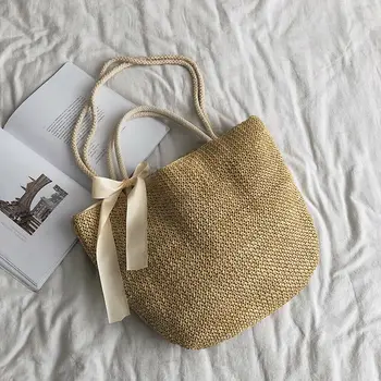 2019 Beach Boho Style Women Fashion Ribbon Bowknot Straw Woven Rattan Handbags Basket Shoulder Bags Large Capacity Casual Totes
2019 Beach Boho Style Women Fashion Ribbon Bowknot Straw Woven Rattan Handbags Basket Shoulder Bags Large Capacity Casual Totes