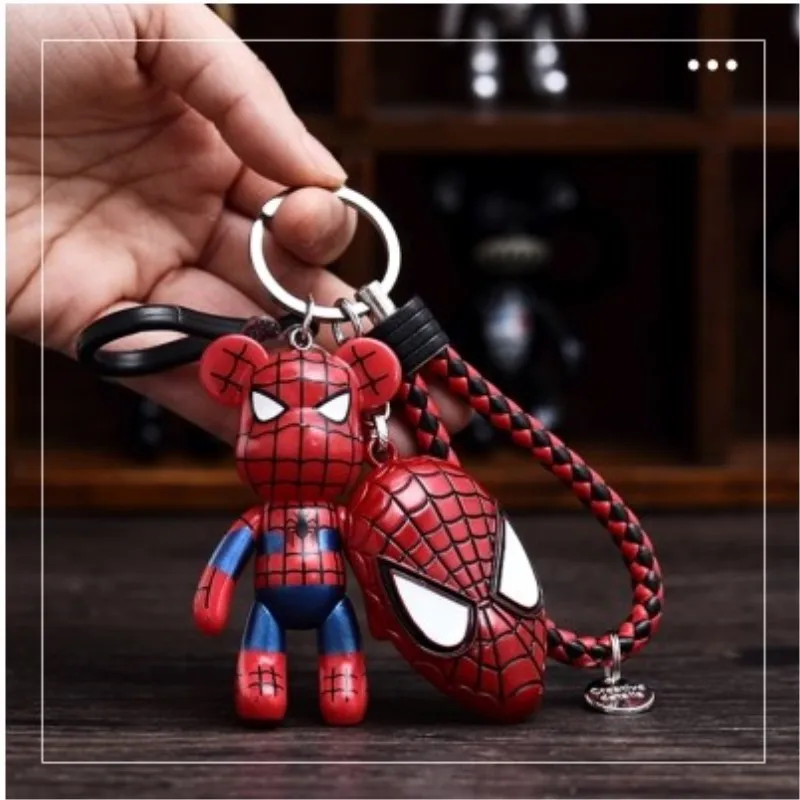 Cute Bear Doll Spiderman Mask Keychain Leather rope Car Key ring women for audi a7 volkswagen golf 4 6 accessories llavero coche
Cute Bear Doll Spiderman Mask Keychain Leather rope Car Key ring women for audi a7 volkswagen golf 4 6 accessories llavero coche