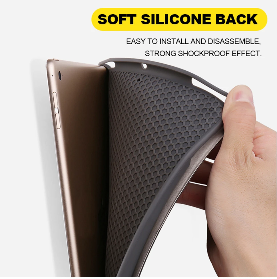 For iPad 9.7 2017 2018 5th 6th Keyboard Case With Pencil Holder Cloth Texture Silicone Back Cover For iPad Air 1 2 Pro 9.7 Funda (6)