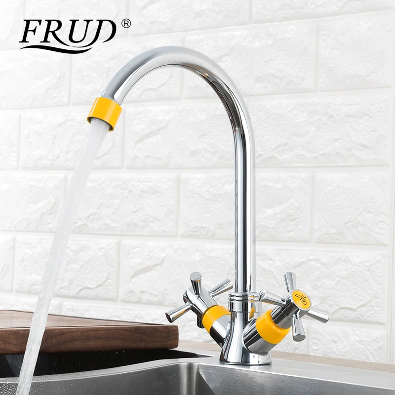 FRUD Kitchen Faucet Yellow Double Handle Kitchen water Mixer Flexible Deck Mounted Kitchen Tap Chrome Water Faucet
FRUD Kitchen Faucet Yellow Double Handle Kitchen water Mixer Flexible Deck Mounted Kitchen Tap Chrome Water Faucet