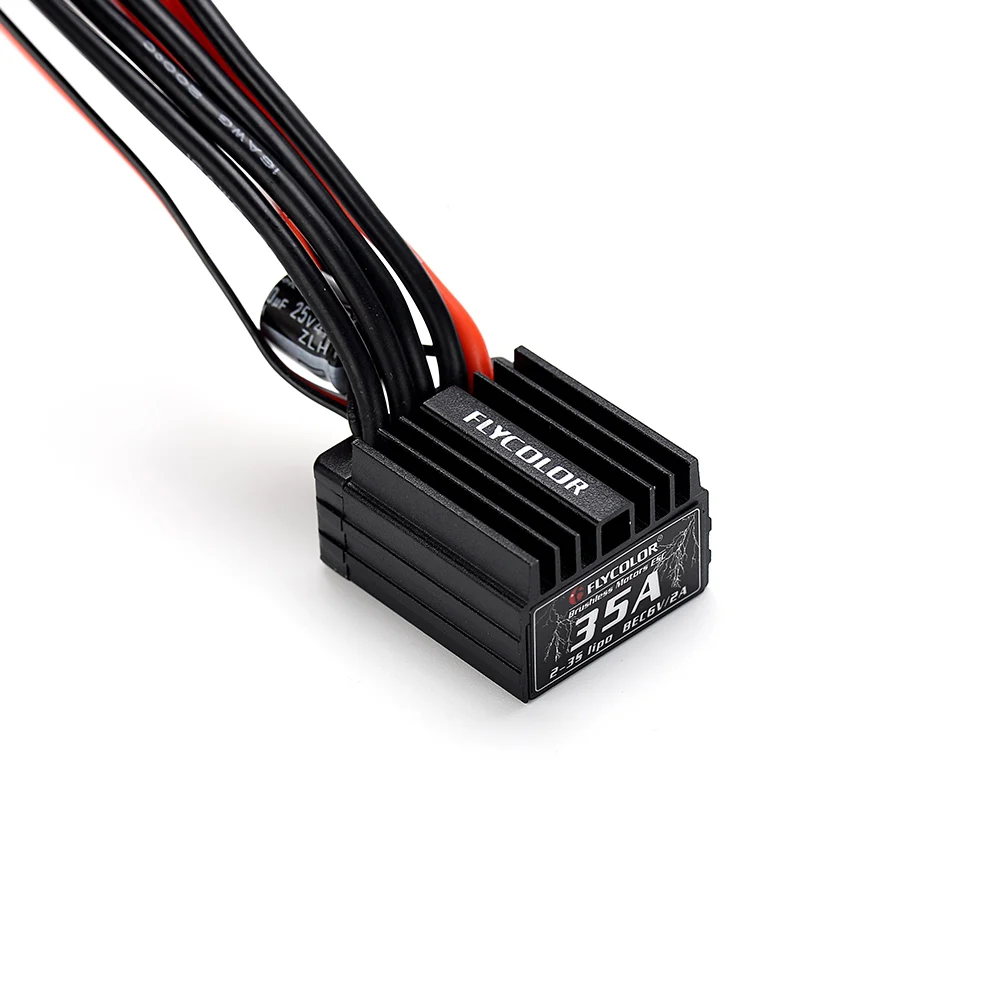 

FATJAY Flycolor Lightning series waterproof car ESC 35A 2-3s for RC 1/16 1/18 cars brushless electroinic speed controller