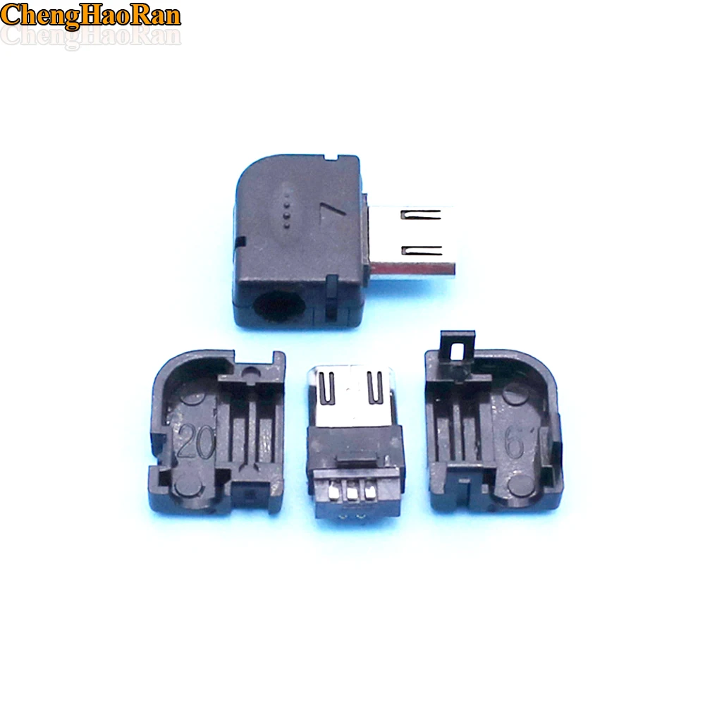 ChengHaoRan 500pcs DIY Right Angel 90 Degree Long Micro USB Type B Male 5pin three Piece Assembly Connector Plug Socket
ChengHaoRan 500pcs DIY Right Angel 90 Degree Long Micro USB Type B Male 5pin three Piece Assembly Connector Plug Socket