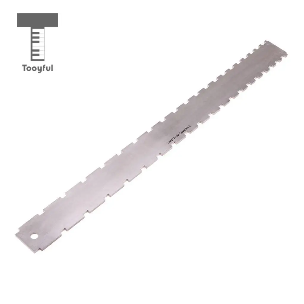 Tooyful Stainless Steel 1x Fretboard Ruler with 6x Radius Gauges Measuring Tools for Guitar Bass Luthier Tool