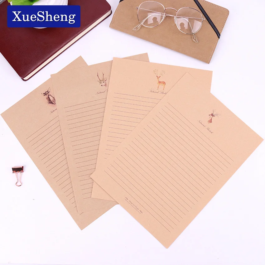 10 Sheets Small Deer Kraft Paper Letter Paper 4 Style Cute Vintage Letter Paper Stationary Paper for Card Scrapbooking Gift
10 Sheets Small Deer Kraft Paper Letter Paper 4 Style Cute Vintage Letter Paper Stationary Paper for Card Scrapbooking Gift