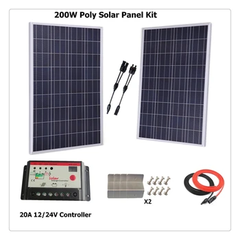200w Solar Panel Polycrystalline solar panel system kit w/20A LED solar charge controller, solar cable, Z bracket RV Boat Home
200w Solar Panel Polycrystalline solar panel system kit w/20A LED solar charge controller, solar cable, Z bracket RV Boat Home