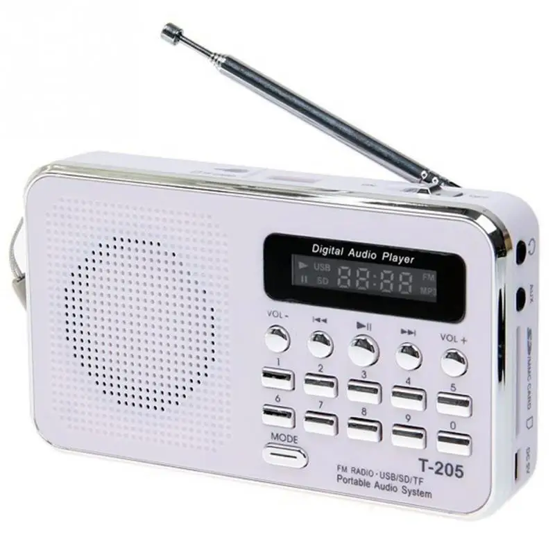 Portable Mini T205 Radio FM retro Digital LED MP3 USB Music Speaker Player radios dab Support TF SD Card Playing AUX Loudspeaker
Portable Mini T205 Radio FM retro Digital LED MP3 USB Music Speaker Player radios dab Support TF SD Card Playing AUX Loudspeaker