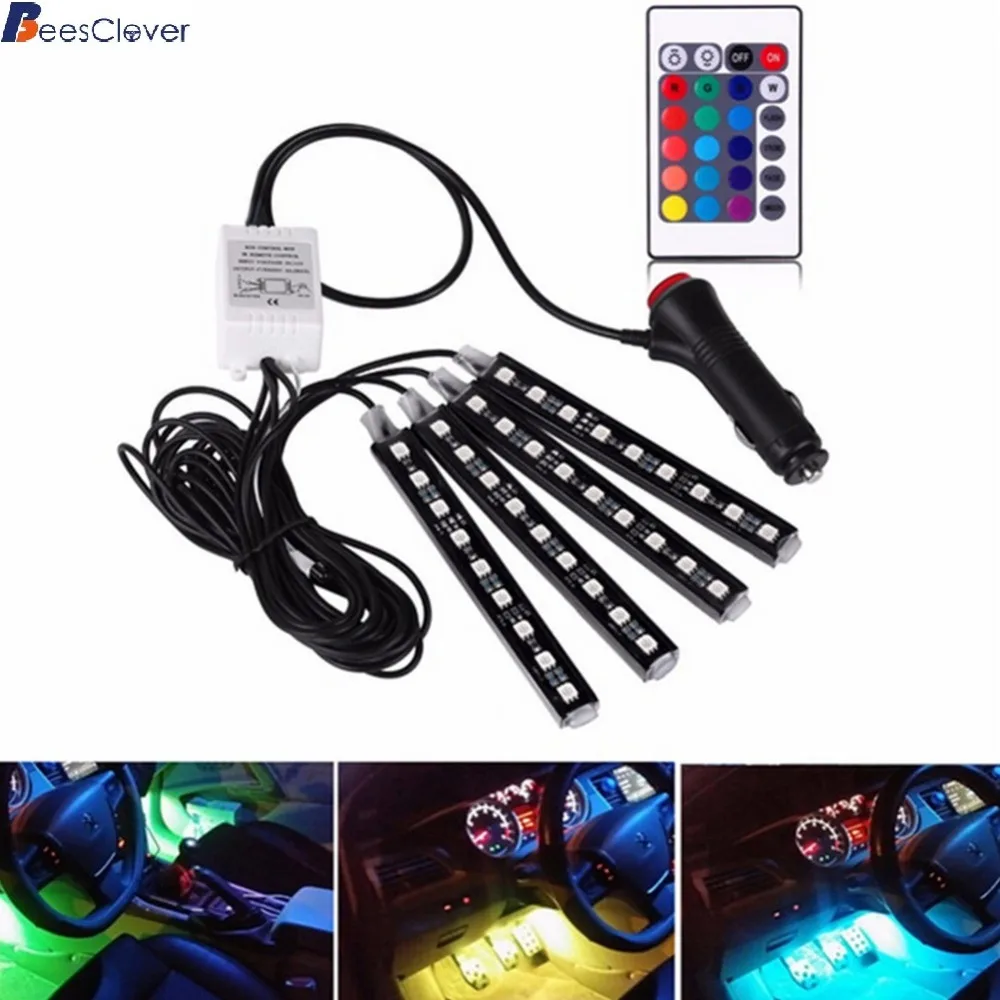 Adeeing 4pcs Car RGB LED Strip Light LED Strip Lights 16Colors Car Styling Decorative Atmosphere Lamps Car Interior Light r30
Adeeing 4pcs Car RGB LED Strip Light LED Strip Lights 16Colors Car Styling Decorative Atmosphere Lamps Car Interior Light r30