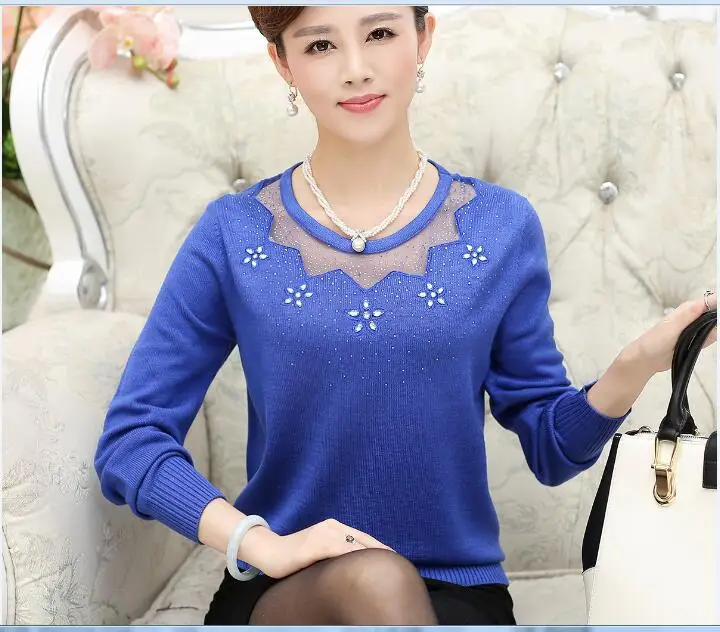 Хит продаж женский свитер с кружевным плетением в стиле пэчворк Элегантный