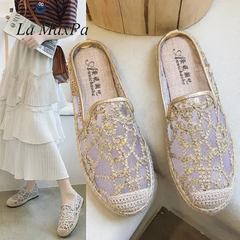 Summer Lace Flat Shoes Women Casual Fisherman Flats Ladies Hollow Breathable Air Mesh Lightweight Soft Sequins Lazy Loafers New
Summer Lace Flat Shoes Women Casual Fisherman Flats Ladies Hollow Breathable Air Mesh Lightweight Soft Sequins Lazy Loafers New