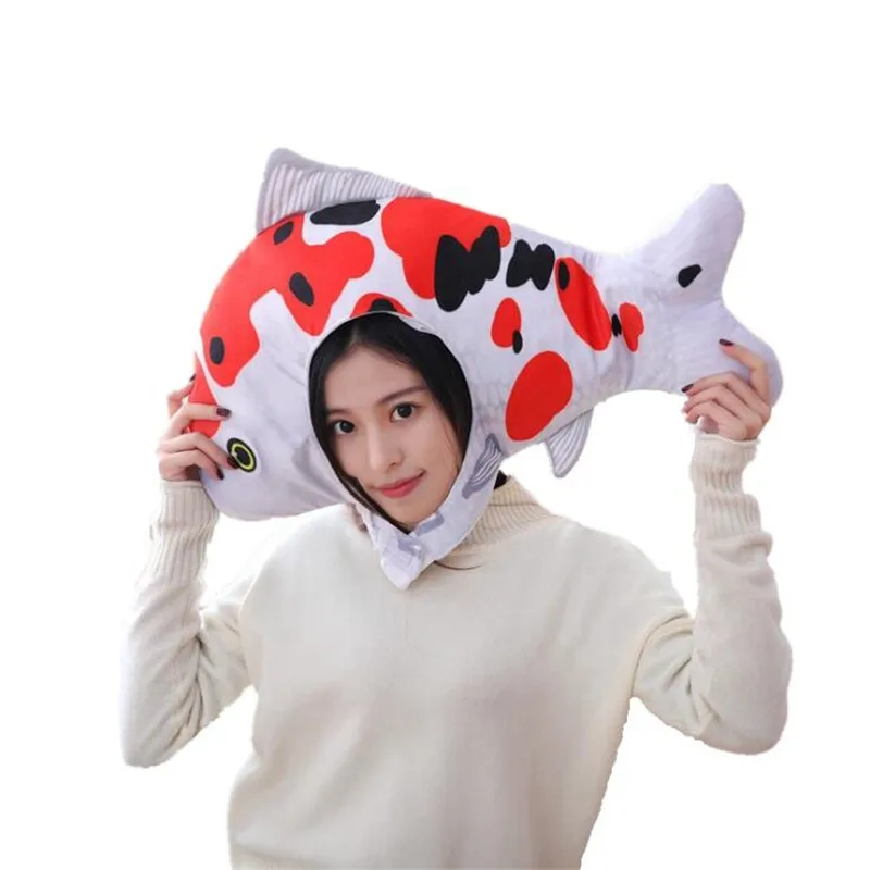 Cute Koi Fish Fancy Carp Hat Cosplay Costume Props Cartoon Anime Plush Toy Cap Party Take Photos Halloween Christmas Gift
Cute Koi Fish Fancy Carp Hat Cosplay Costume Props Cartoon Anime Plush Toy Cap Party Take Photos Halloween Christmas Gift