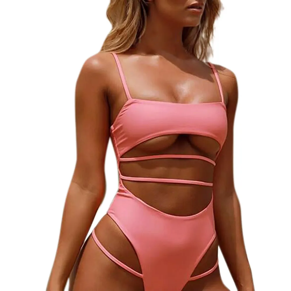 Sexy Thong One Piece Swimsuit 2019 Women Solid Bandage Bathing Swimwear Yellow Pink Black Blue High Waist Cut Out Monokini #M
Sexy Thong One Piece Swimsuit 2019 Women Solid Bandage Bathing Swimwear Yellow Pink Black Blue High Waist Cut Out Monokini #M
