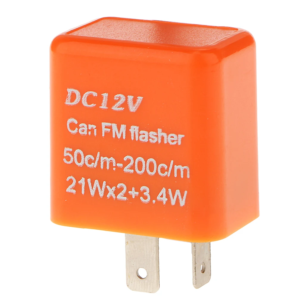 12V Speed Universal Adjustable 2-Pin Motorcycle LED Lights Flasher Relay Motorbike Turn Signal Indicator for Honda Orange