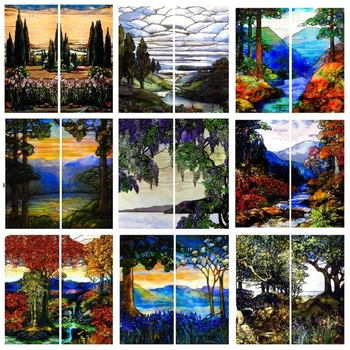 Landscape painting Glass Films Stained Window Film Opaque Sticker Self Adhesive/Static Cling For Square Window do Custom Size
Landscape painting Glass Films Stained Window Film Opaque Sticker Self Adhesive/Static Cling For Square Window do Custom Size