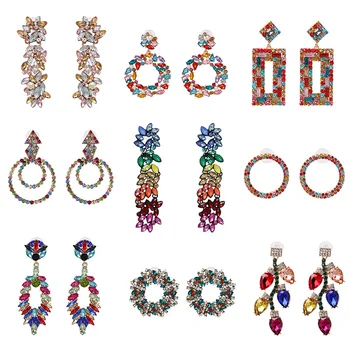 JUJIA New Bohemian Crystal Pendant Earrings Statement Jewelry Multicolored Rhinestone Drop Earrings For Women
JUJIA New Bohemian Crystal Pendant Earrings Statement Jewelry Multicolored Rhinestone Drop Earrings For Women