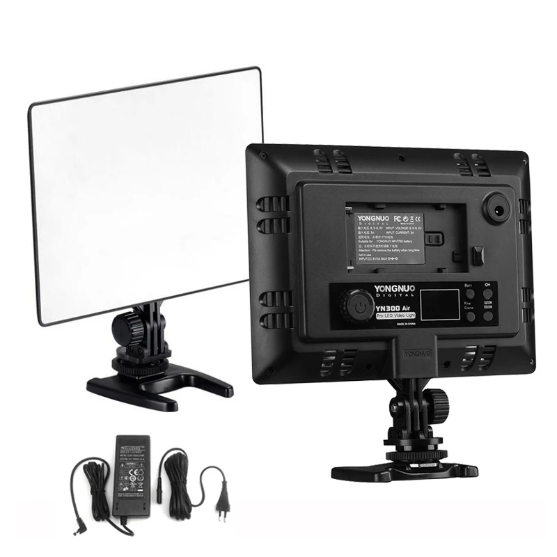 DSLR YONGNUO YN-300 YN300 Air Ultra Thin CRI 95+ Led Video Light Panel 3200-5500K Bi-color 2000LM for Canon Nikon Sony Cameras
DSLR YONGNUO YN-300 YN300 Air Ultra Thin CRI 95+ Led Video Light Panel 3200-5500K Bi-color 2000LM for Canon Nikon Sony Cameras
