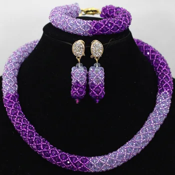 Romantic Purple Chunky Wedding Bridal Necklace Jewelry Set Nigerian Women African Party Costume Jewelry Bridesmaid Gift QW723 
Romantic Purple Chunky Wedding Bridal Necklace Jewelry Set Nigerian Women African Party Costume Jewelry Bridesmaid Gift QW723