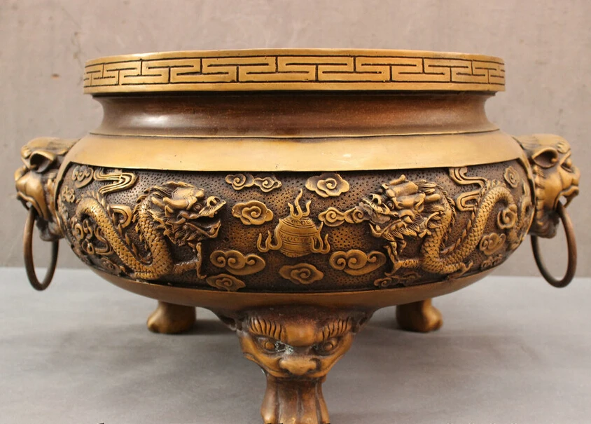 USPS to USA S1800 20" Tibet Temple Bronze Dragon Lion Head Statue 3 Feet Incense Burner Censer (B0413)
USPS to USA S1800 20" Tibet Temple Bronze Dragon Lion Head Statue 3 Feet Incense Burner Censer (B0413)