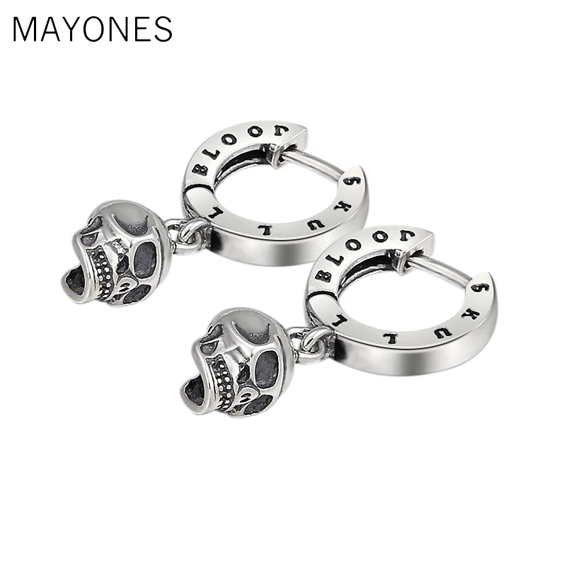 MAYONES Women and Men Earring 925 Sterling Silver Vintage Punk Skull Earring Male Female Christmas gift Fine Jewelry
MAYONES Women and Men Earring 925 Sterling Silver Vintage Punk Skull Earring Male Female Christmas gift Fine Jewelry