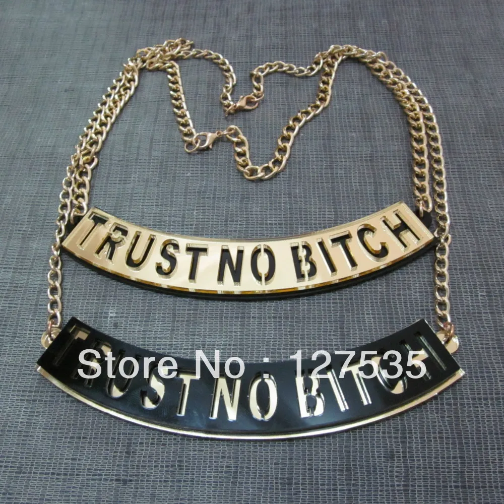 free shipping 2pcs/lot fashion hip hop jewelry acrylic alphabet letter trust no bitch necklace
free shipping 2pcs/lot fashion hip hop jewelry acrylic alphabet letter trust no bitch necklace