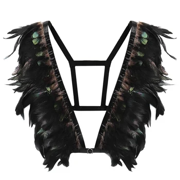 Gothic Feathers Epaulettes Body Bondage Harness Adjust Stappy Cage Bra Shoulder Angel Wings Feather Lingerie BurningMan Clothing
Gothic Feathers Epaulettes Body Bondage Harness Adjust Stappy Cage Bra Shoulder Angel Wings Feather Lingerie BurningMan Clothing