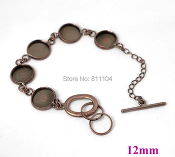 Blank Bracelet Settings Antique Copper Plated w/ Inner 12mm Round Bezel tray Cabochon Bases Link Chain cuff Bracelet Findings
Blank Bracelet Settings Antique Copper Plated w/ Inner 12mm Round Bezel tray Cabochon Bases Link Chain cuff Bracelet Findings